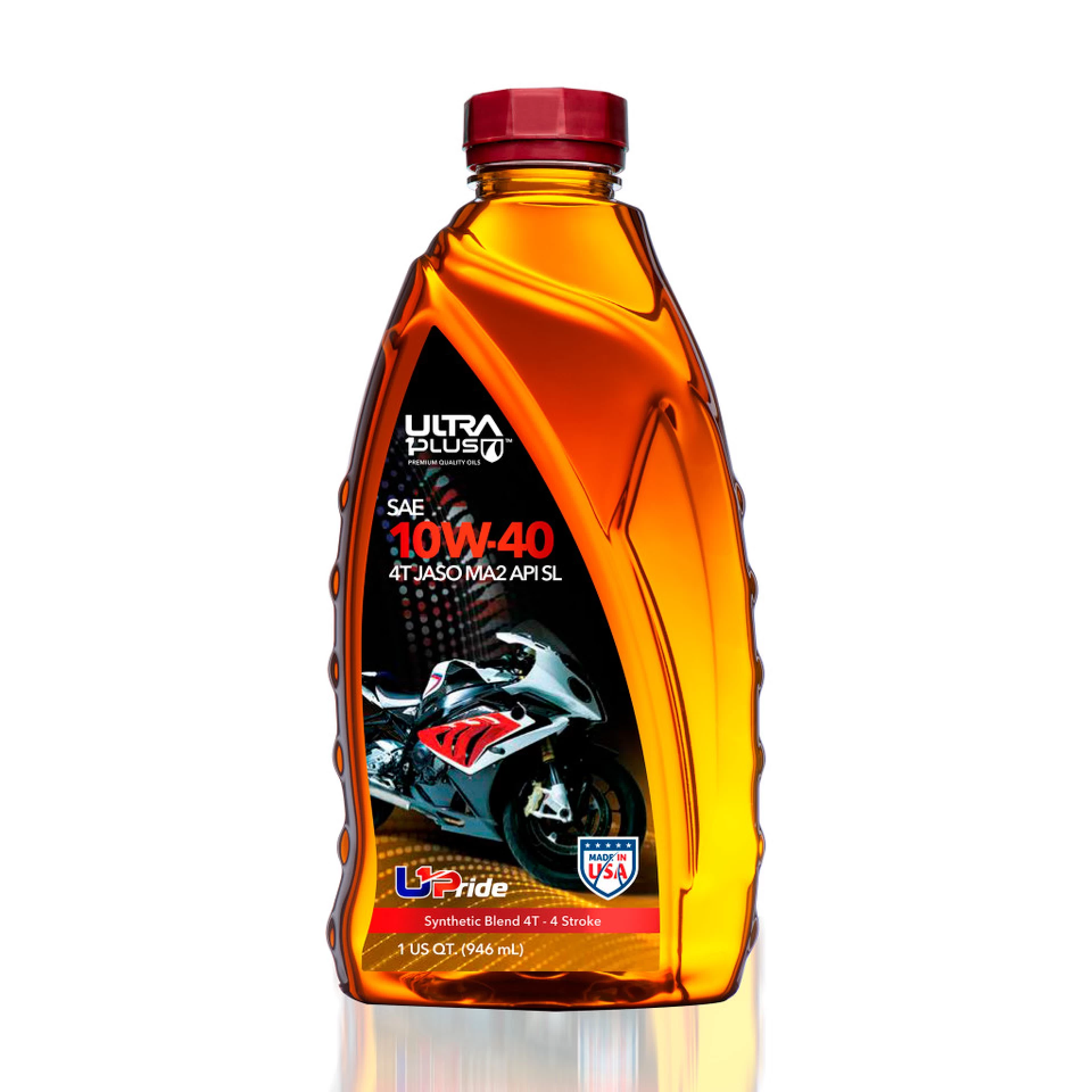 U1P-Ride SAE 10W-40 Synthetic Blend 4T Engine Oil, API SL, JASO MA2